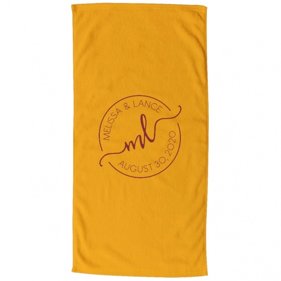 Gold Terry Velour Custom Beach Towel - 30" x 60"