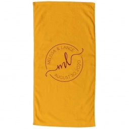 Gold Terry Velour Custom Beach Towel - 30" x 60"