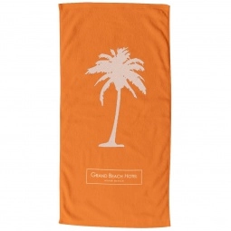 Orange Terry Velour Custom Beach Towel - 30" x 60"