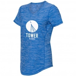 Collegiate Royal Heather Adidas Melange Tech Custom T-Shirt - Women's