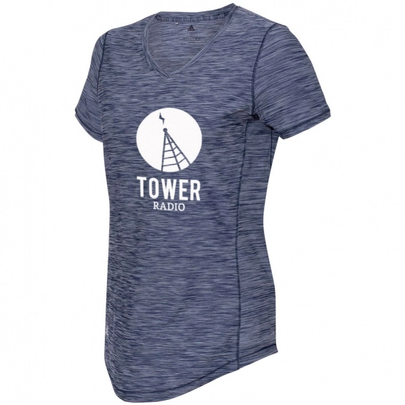 Navy Heather Adidas Melange Tech Custom T-Shirt - Women's