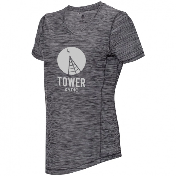 Black Heather Adidas Melange Tech Custom T-Shirt - Women's
