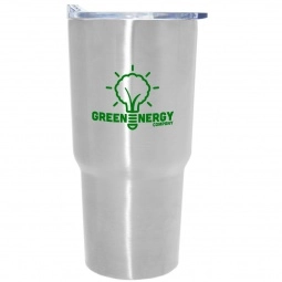 Silver Vacuum Insulated Stainless Steel Tapered Custom Tumbler - 30 oz.