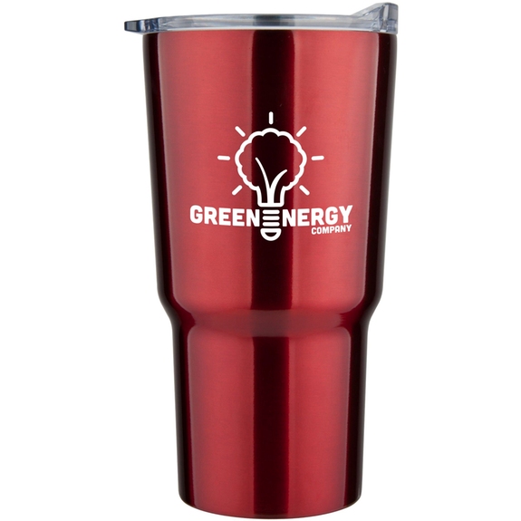 Red Vacuum Insulated Stainless Steel Tapered Custom Tumbler - 30 oz.