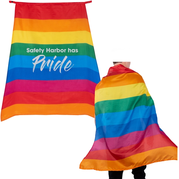 Rainbow - Flying Pride Rainbow Custom Logo Cape