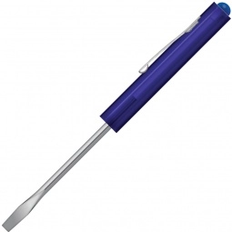 Trans. Blue Regular Blade Logo Screwdriver w/ Button Top