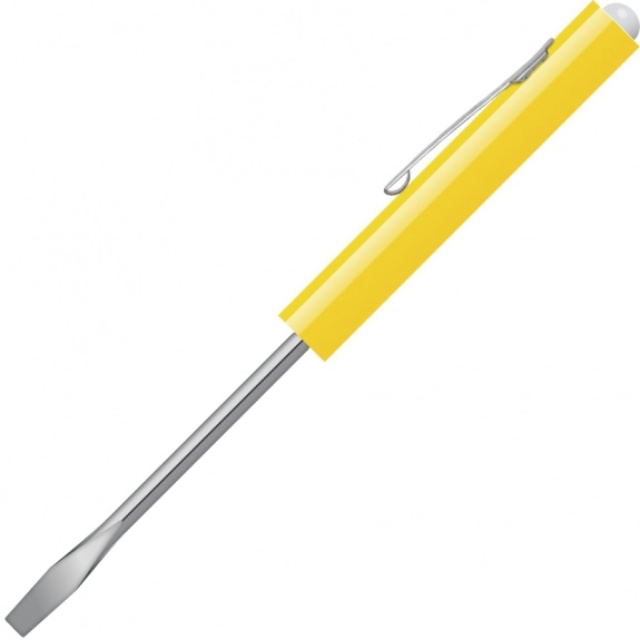 Yellow Regular Blade Logo Screwdriver w/ Button Top