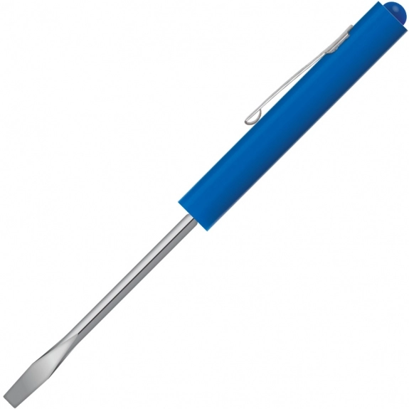Blue Regular Blade Logo Screwdriver w/ Button Top