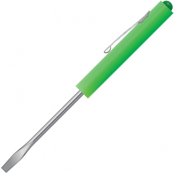 Green Regular Blade Logo Screwdriver w/ Button Top