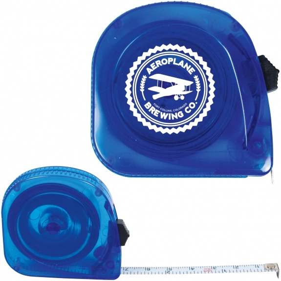 Blue Translucent Logo Tape Measure - 10'