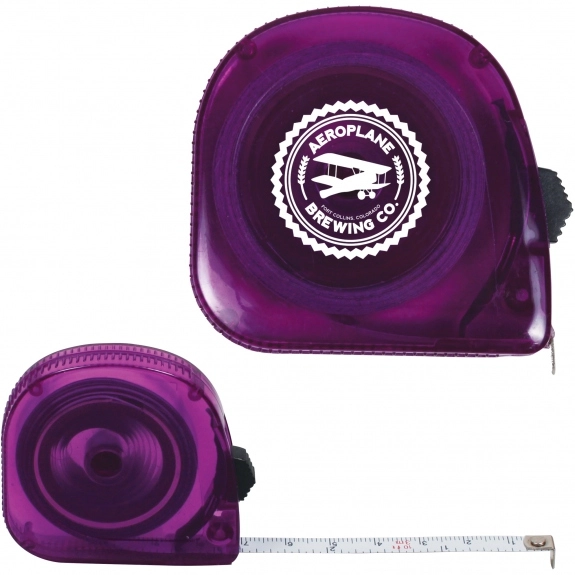 Purple Translucent Logo Tape Measure - 10'