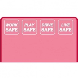 Translucent Red Press n' Stick Custom Calendar - Safety Slogans