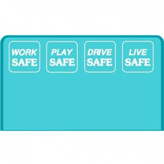 Translucent Teal Press n' Stick Custom Calendar - Safety Slogans