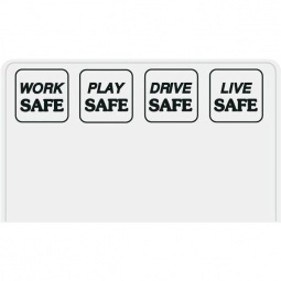 White Press n' Stick Custom Calendar - Safety Slogans
