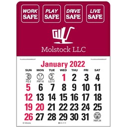 Press n' Stick Custom Calendar - Safety Slogans