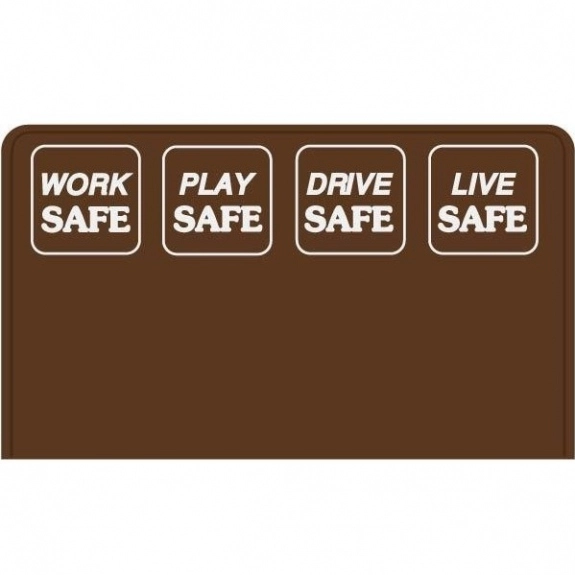 Brown Press n' Stick Custom Calendar - Safety Slogans