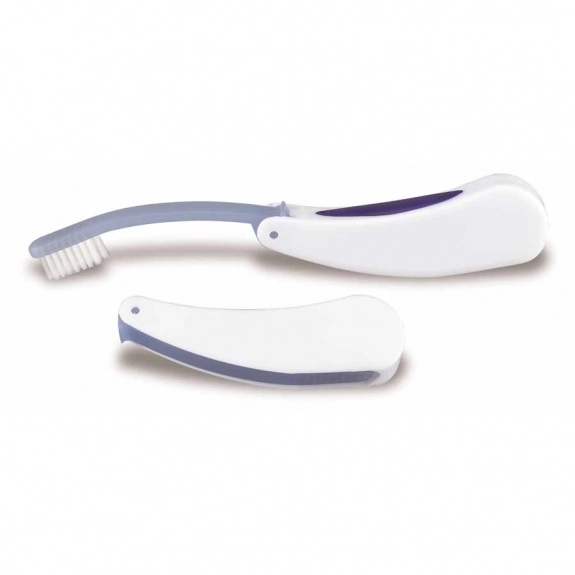 Blue Fold Away Promotional Toothbrush
