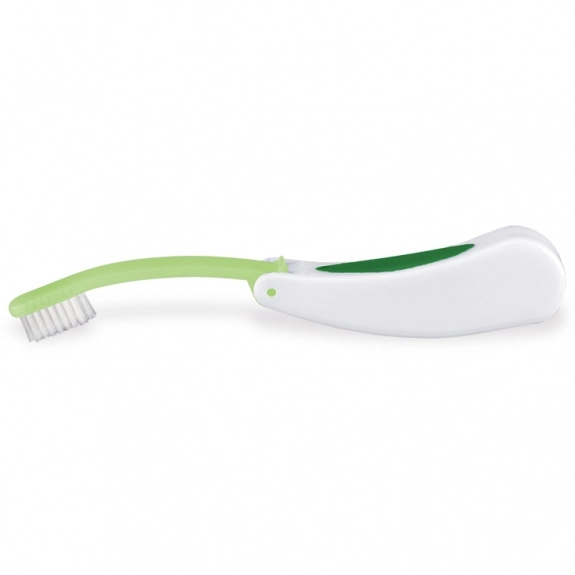 Green Fold Away Promotional Toothbrush