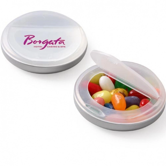 Clear Frosted Full Color Jelly Belly Snap Top Promotional Candy Case - 1.4 