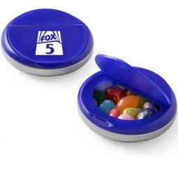 Royal Blue Full Color Jelly Belly Snap Top Promotional Candy Case - 1.4 oz.