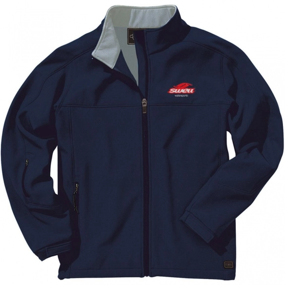 Navy Charles River Soft Shell Custom Jacket - Men's