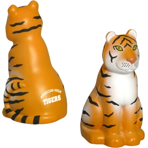 Orange/Black/White Sitting Tiger Custom Stress Ball 