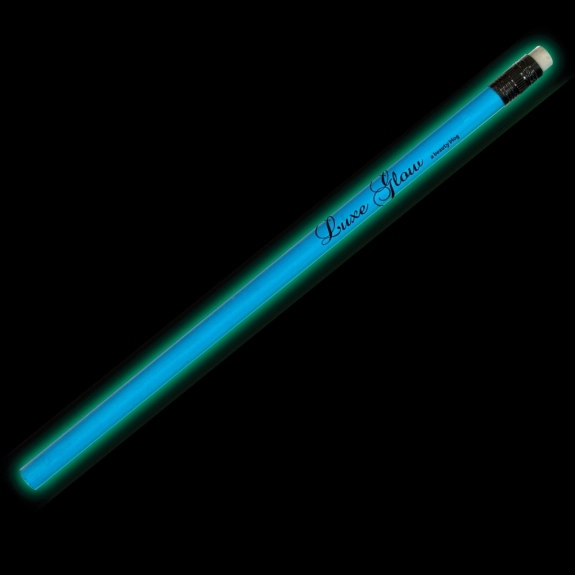 Neon Blue Night Glow-in-the-Dark Printed Pencil