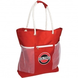 Red Seaside Rope Handle Promo Jumbo Tote