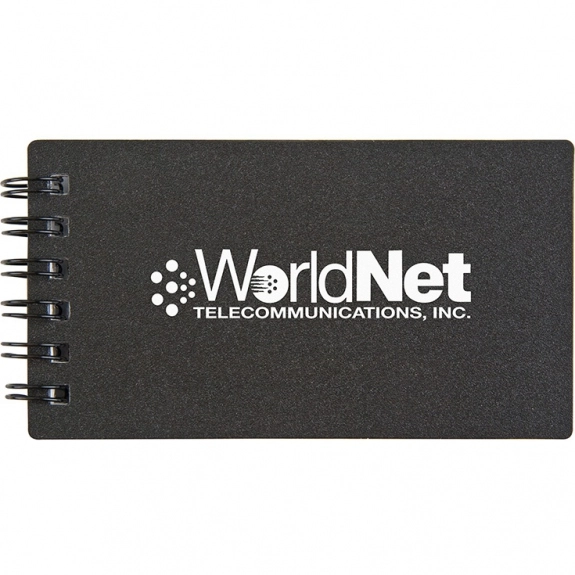 Black Mini Personalized Notepad & Business Card Holder - 4.6"w x 2.37"h