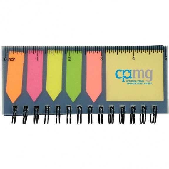 Blue Pocket Logo Imprinted Jotter w/ Stickies - 2.25"w x 5.12"h
