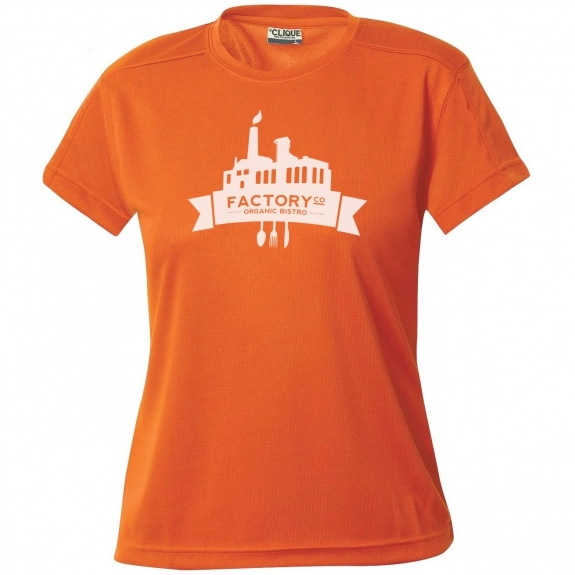 Orange Clique Ice Tee Performance Custom T-Shirts - Women's