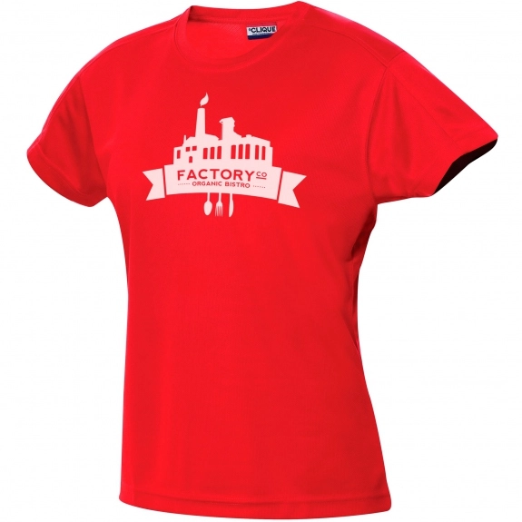 Red Clique Ice Tee Performance Custom T-Shirts - Women's