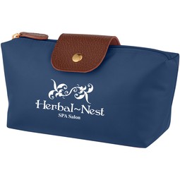 Zippered Custom Toiletry Bag w/ Leather Accents