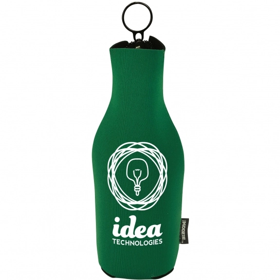 Green - Koozie Neoprene Zip-Up Promotional Bottle Cooler