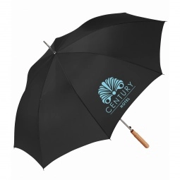 Black - Peerless Automatic Promotional Stick Umbrella - 48"