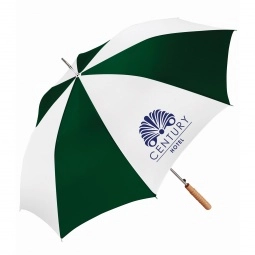 Hunter green / white - Peerless Automatic Promotional Stick Umbrella - 48"