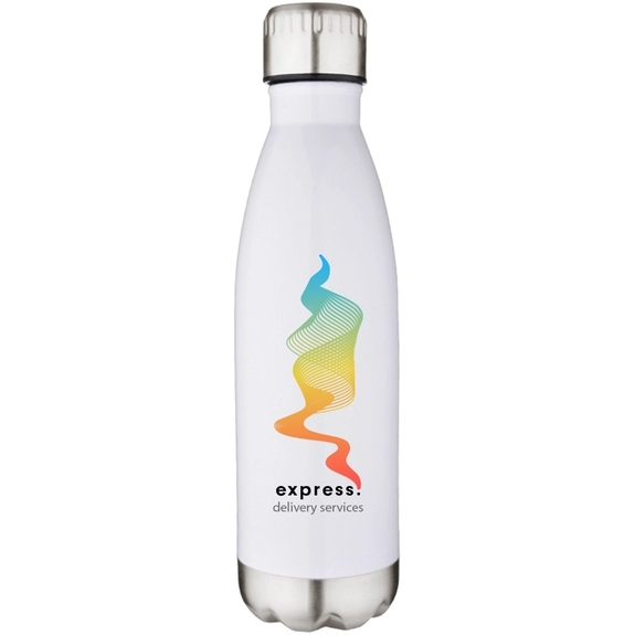 White Full Color Vacuum Insulated Stainless Steel Custom Water Bottle – 17 