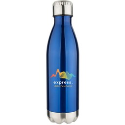 Blue Full Color Vacuum Insulated Stainless Steel Custom Water Bottle - 17 o