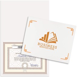 White - Linen Custom Logo Certificate Folder