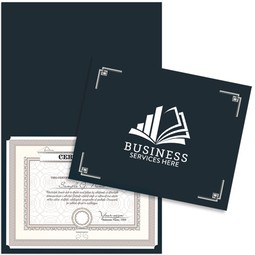 Black - Linen Custom Logo Certificate Folder