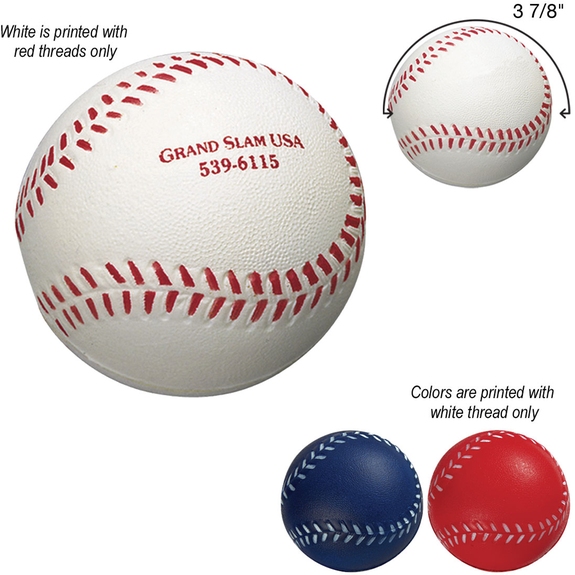 Baseball Shaped Custom Logo Stress Ball