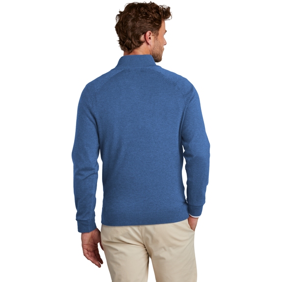 Back Brooks Brothers&#174; Cotton Stretch Custom 1/4-Zip Sweater - Men's