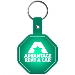 Translucent Green Stop Sign Shaped Promotional Key Tag