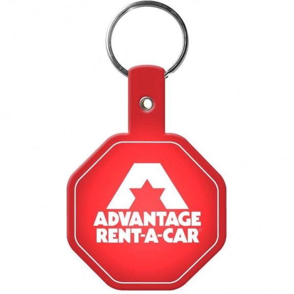 Translucent Red Stop Sign Shaped Promotional Key Tag