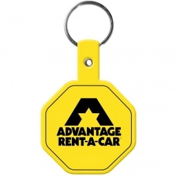 Solid Yellow Stop Sign Shaped Promotional Key Tag