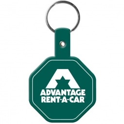 Translucent Green Stop Sign Shaped Promotional Key Tag