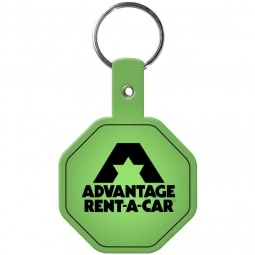 Translucent Lime Stop Sign Shaped Promotional Key Tag