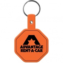 Solid Orange Stop Sign Shaped Promotional Key Tag