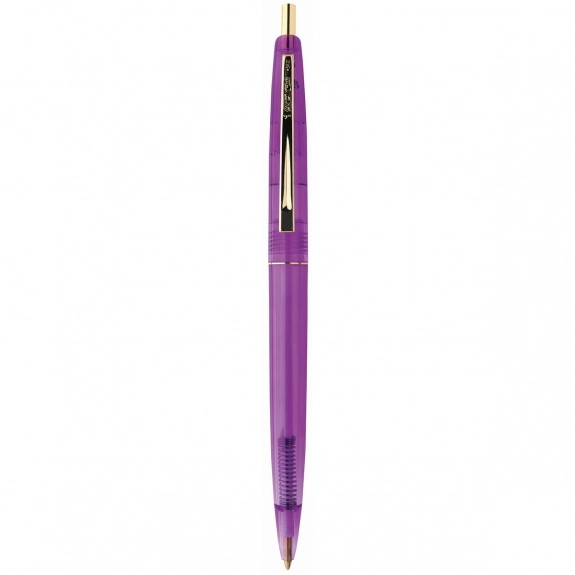 Purple BIC Clear Clic Promotional Pen