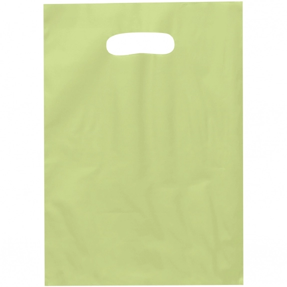 Lime Green Die Cut Handle Frosted Promotional Plastic Bag